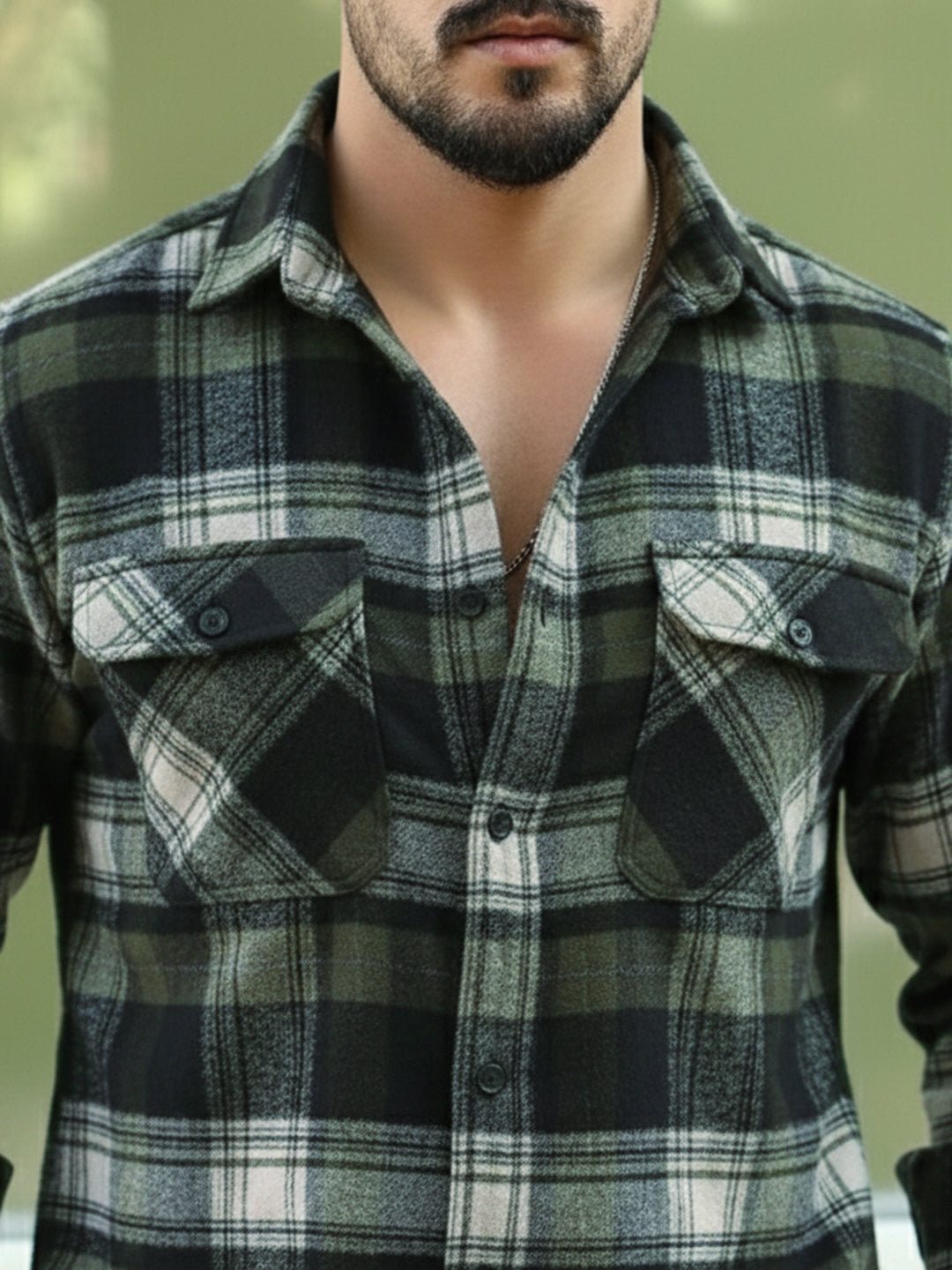 Afterdark Olive Check Full Sleeve Shirt