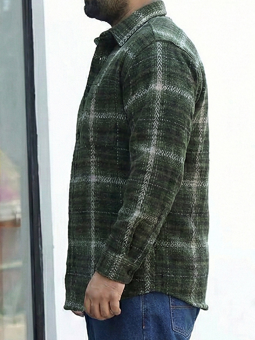 Quietmark Check Military Green Full Sleeve Shirt