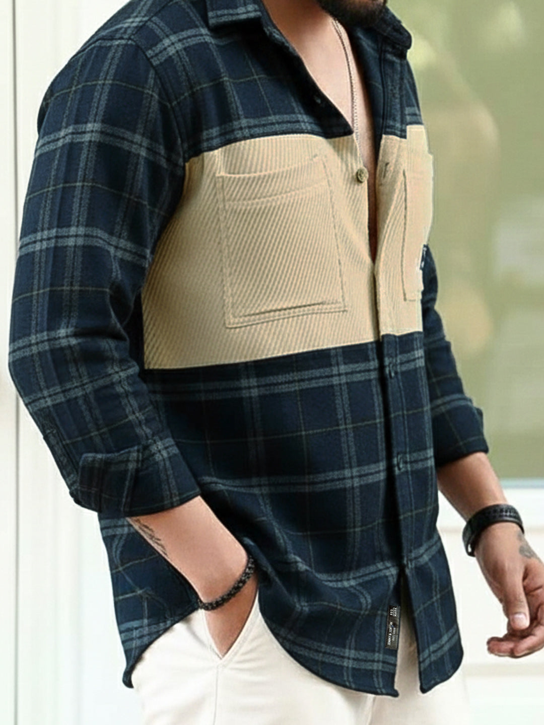 Thunderbird Dark Blue Check Full Sleeve Shirt