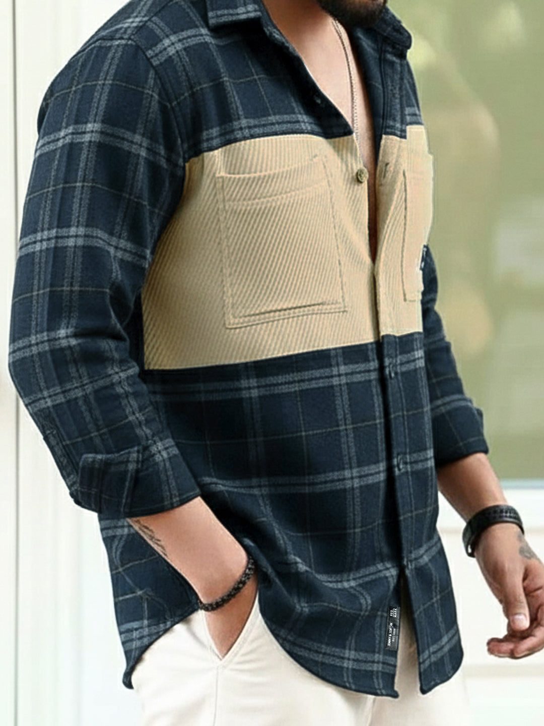 Thunderbird Dark Blue Check Full Sleeve Shirt