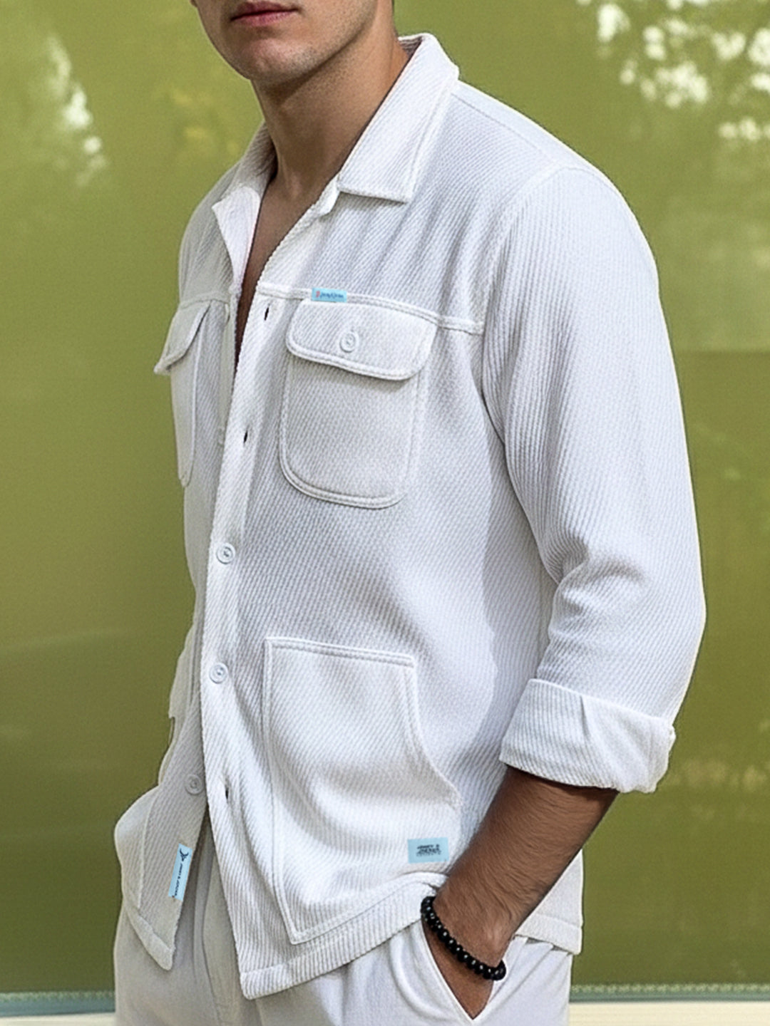 Earthcore Textured White Shacket