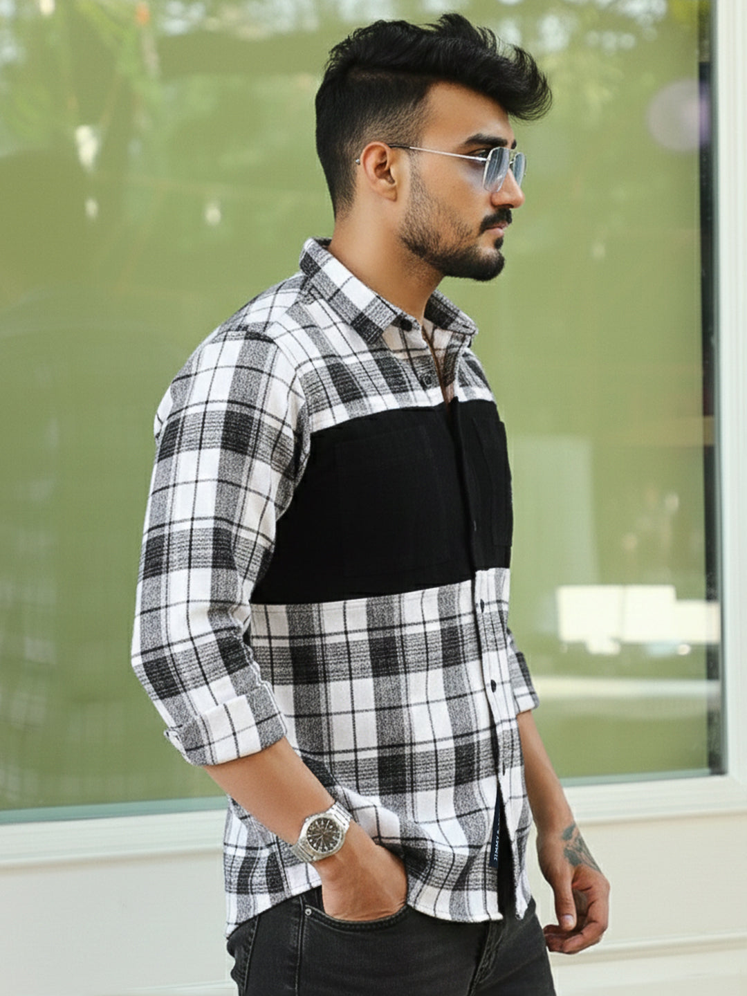 Thunderbird Black Check Full Sleeve Shirt