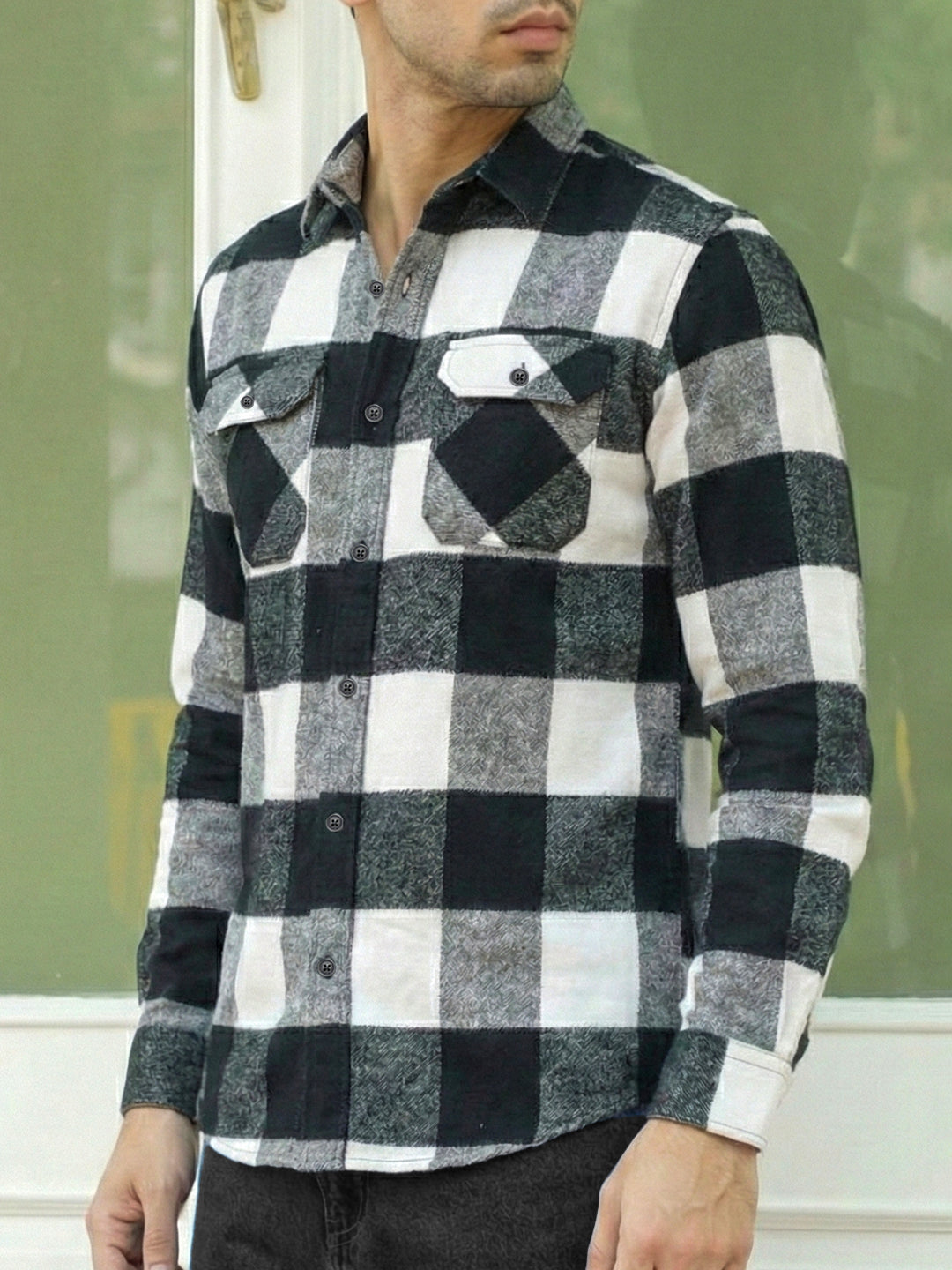 Frame Theory Grey Check Full Sleeve Shirt