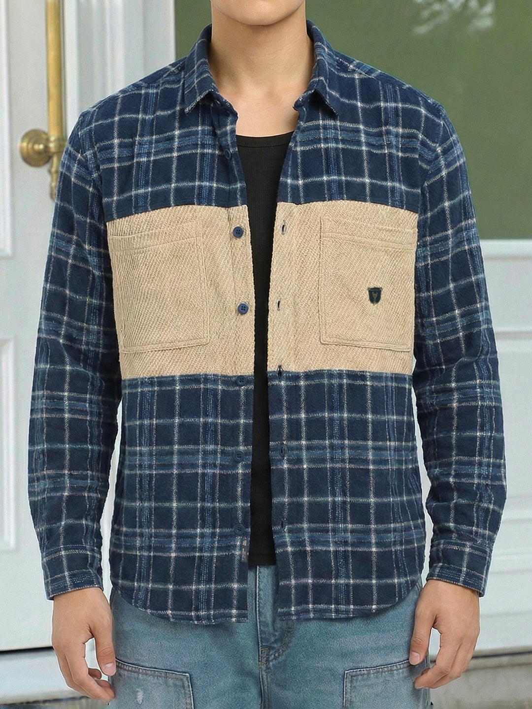 Thunderbird Oxford Blue Check Full Sleeve Shirt