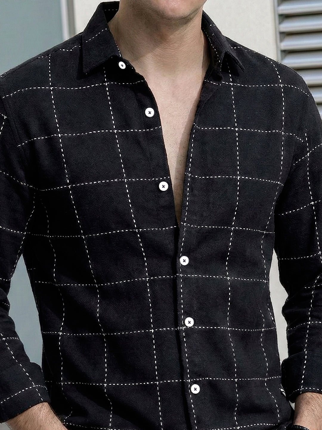 Skywave Black Check Full Sleeve Shirt
