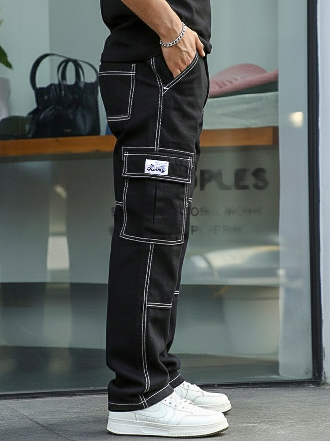 Midnight Vector Black Denim Cargo