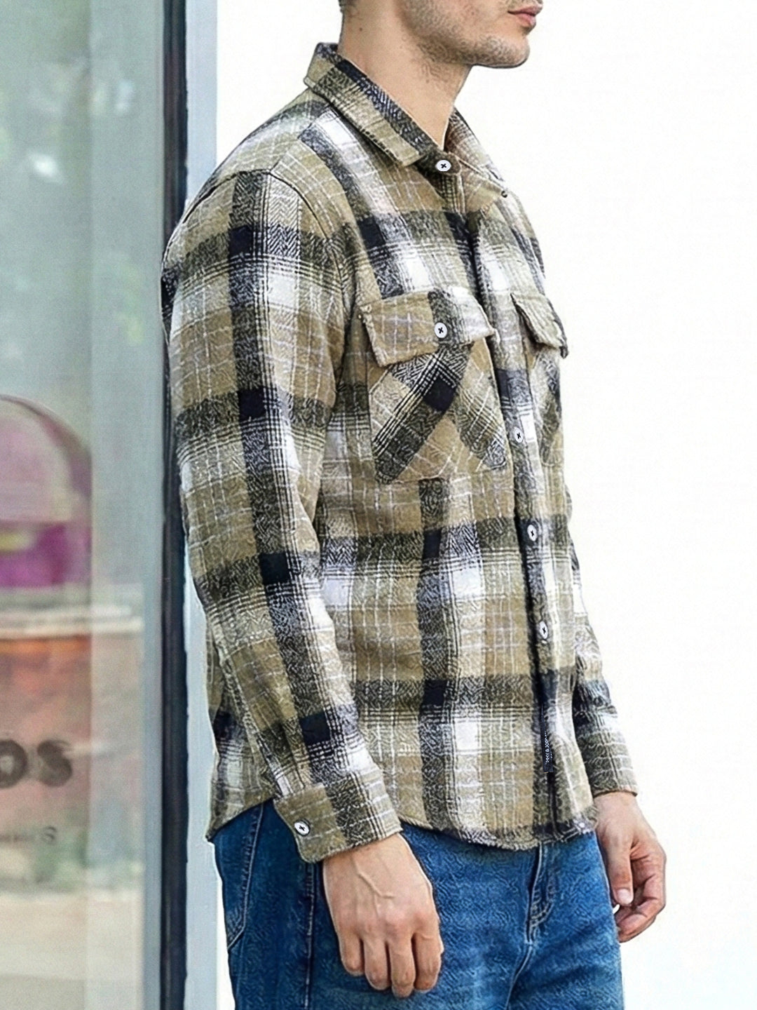 Fabric Theory Dried Moss Check Full Sleeve Shirt