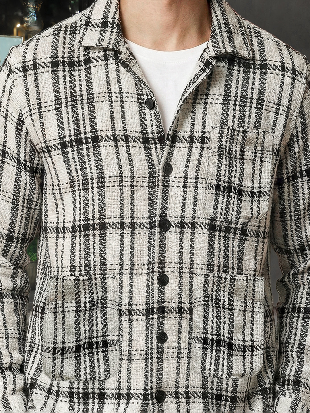 Dockside White Check Shacket