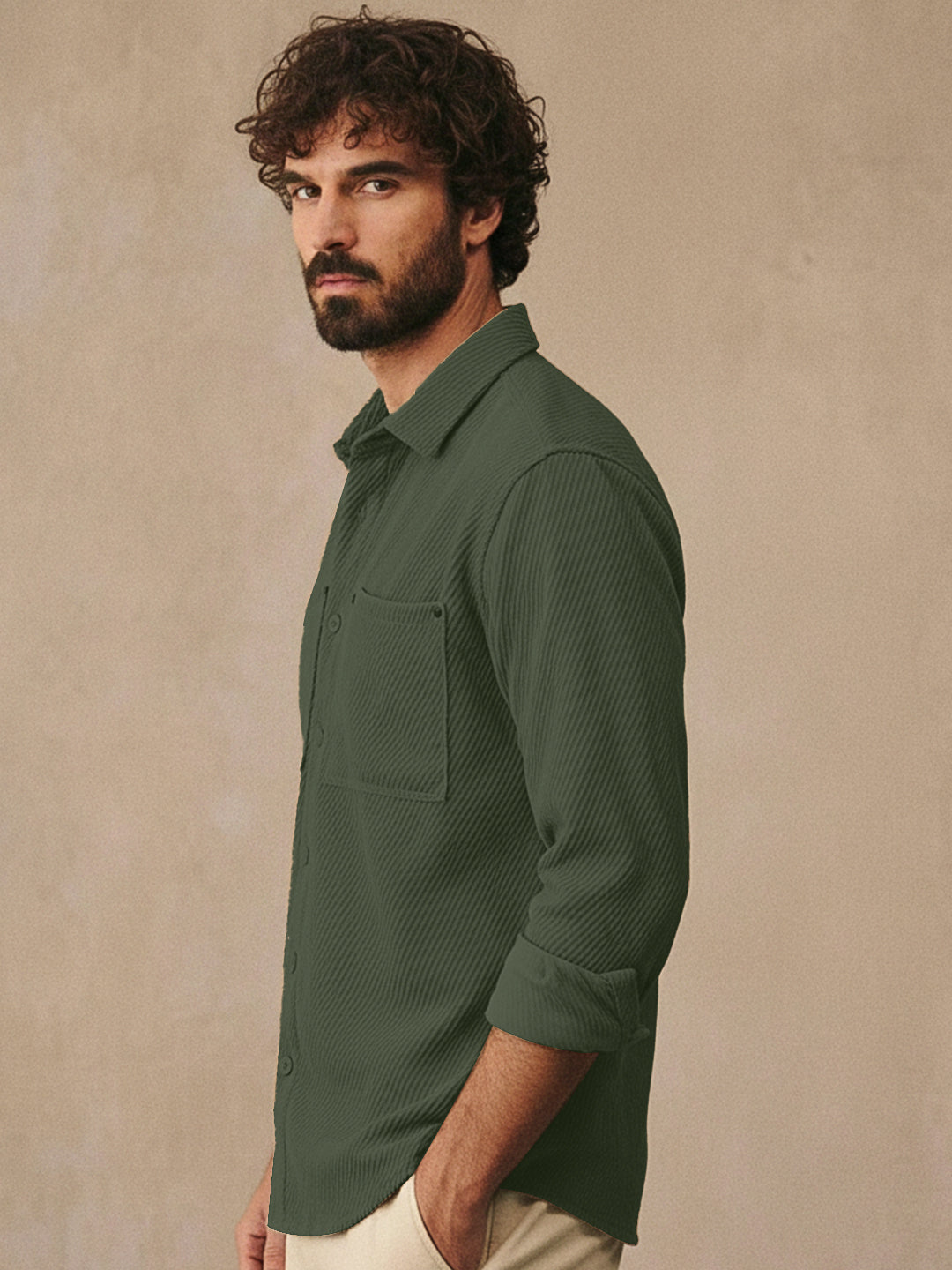 Ashridge Olive Full Sleeve Shirt