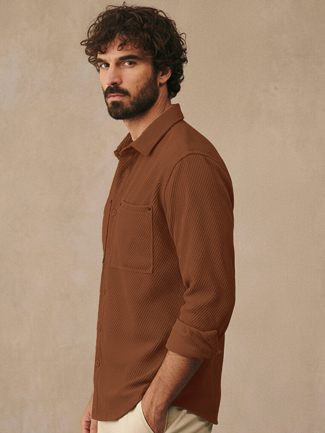 Ashridge Brown Full Sleeve Shirt