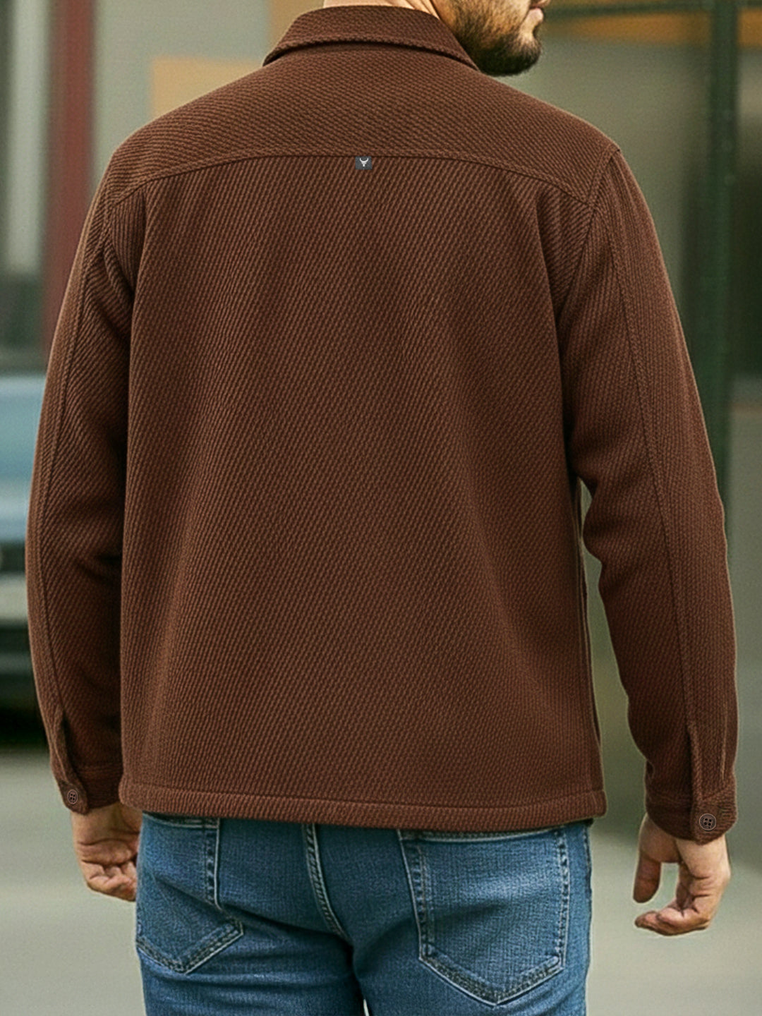 Sandstone Heritage Brown Ribbed Shacket