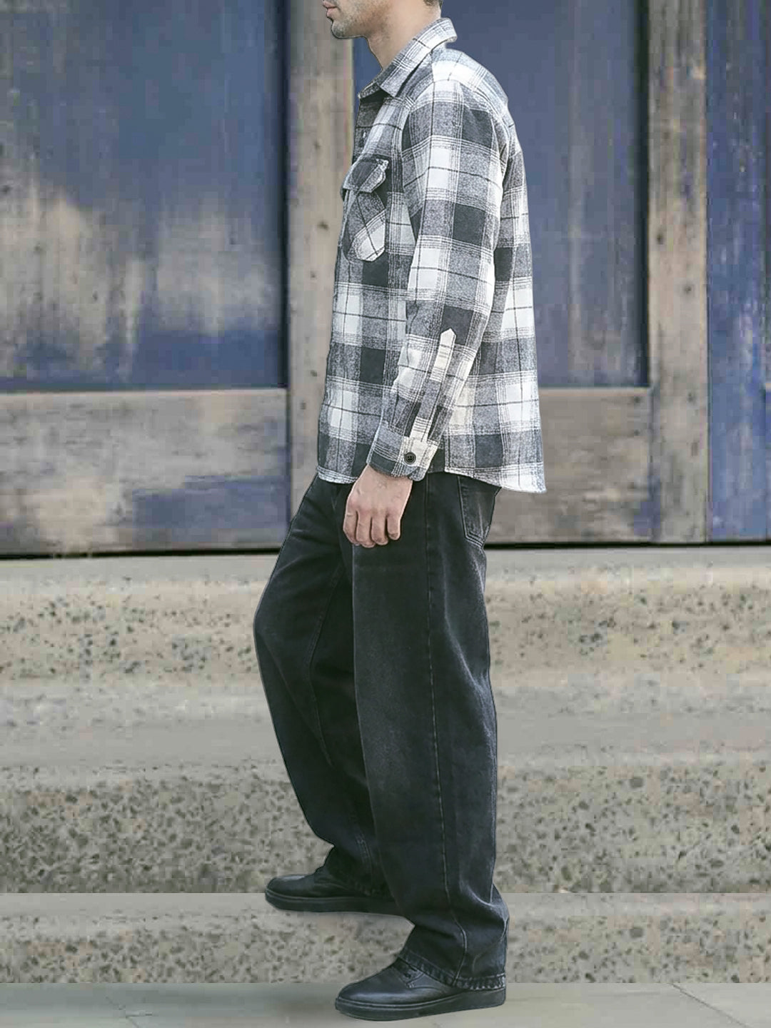 Daytona Dark Grey Check Full Sleeve Shirt