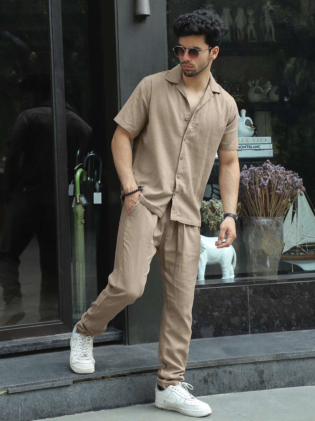 Men Brown Co-Ord Set