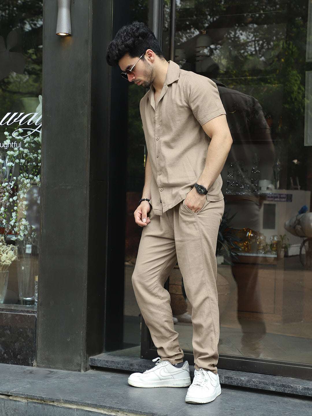 Men Brown Co-Ord Set