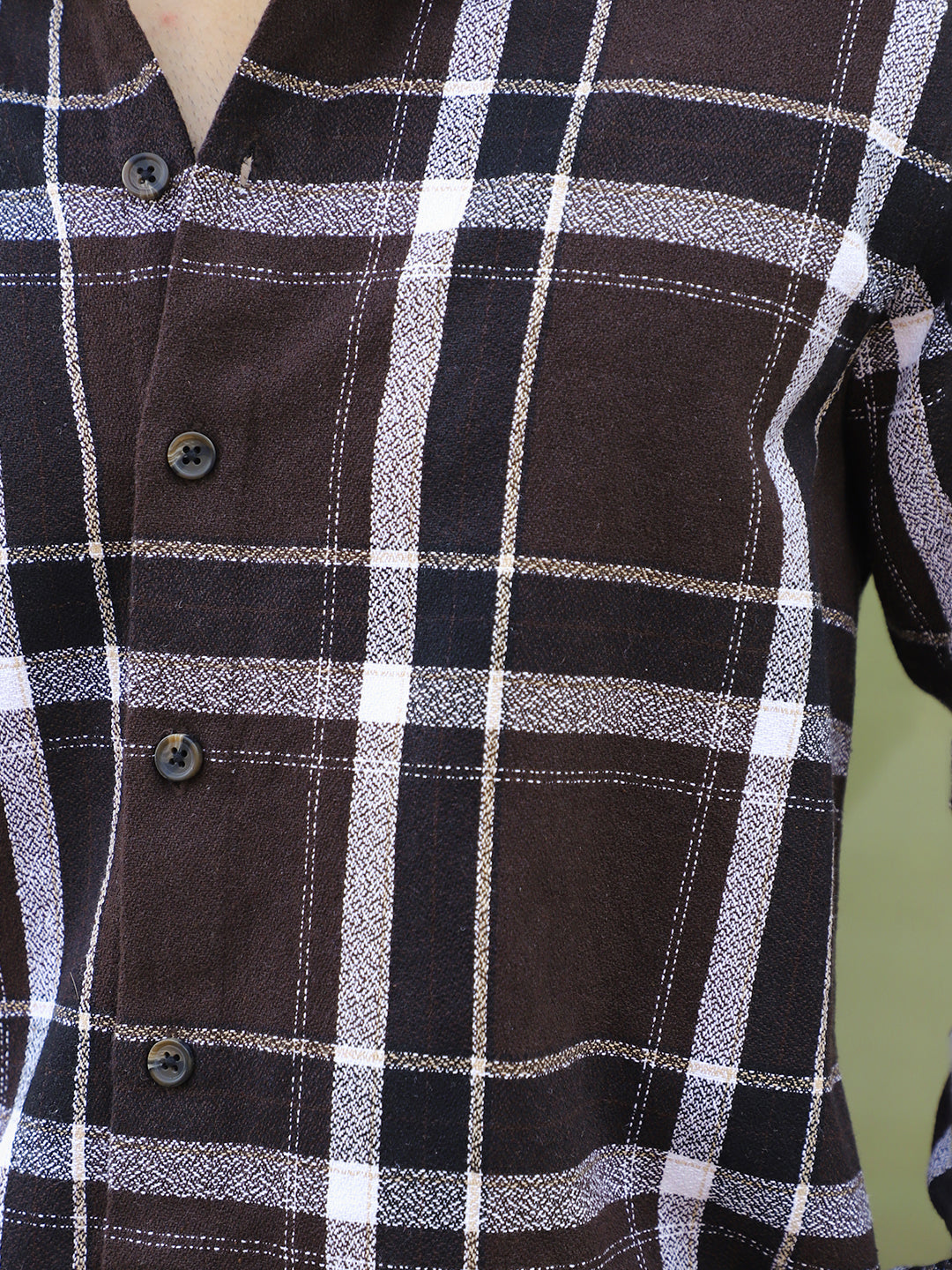 Bloom State Dark Brown Check Full Sleeve Shirt