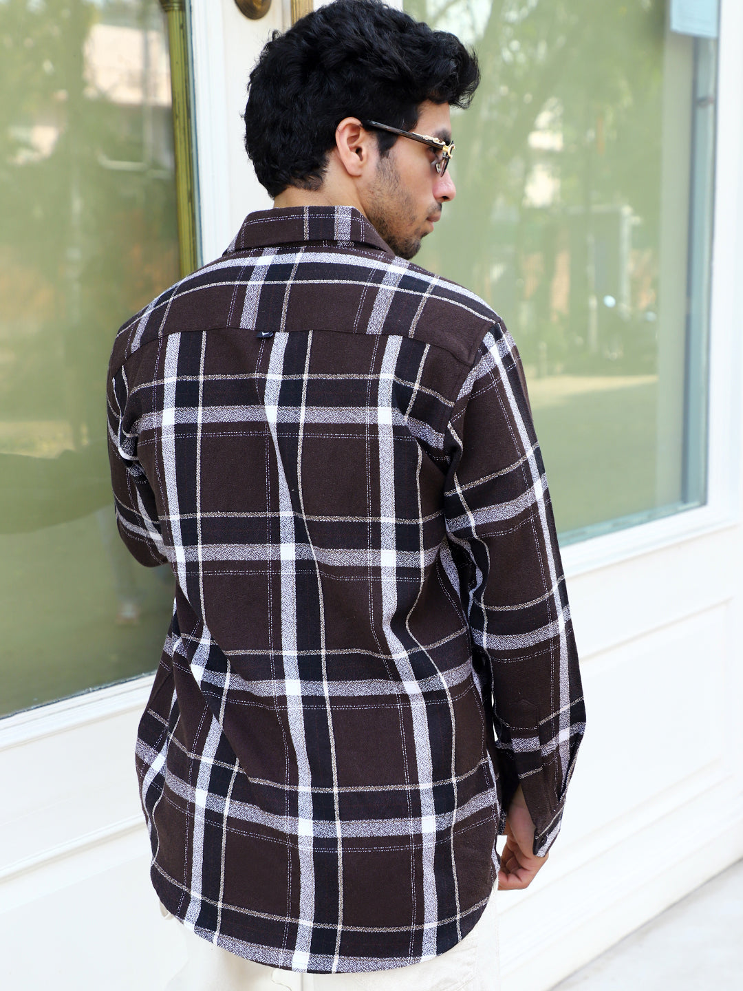 Bloom State Dark Brown Check Full Sleeve Shirt