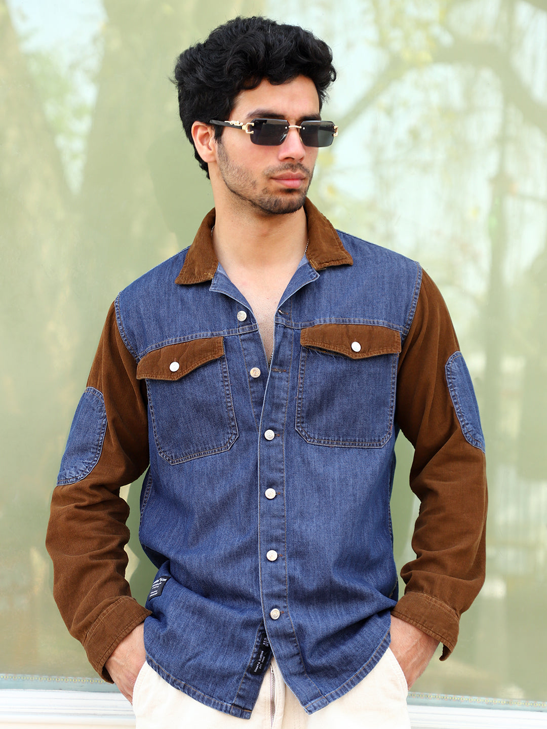 Luxe Fit Trippen Blue Washed Denim Shirt