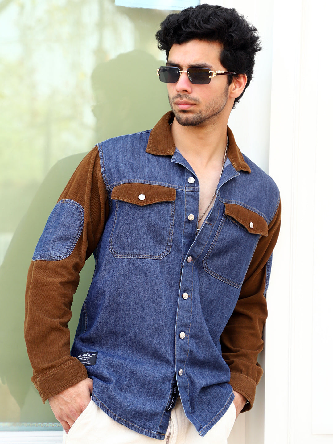 Luxe Fit Trypan Blue Washed Denim Shirt