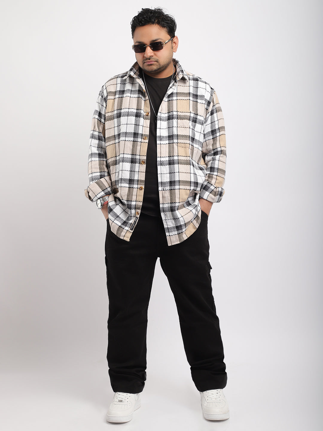 Royal Shade Off White Fon Marco Check Full Sleeve Shirt