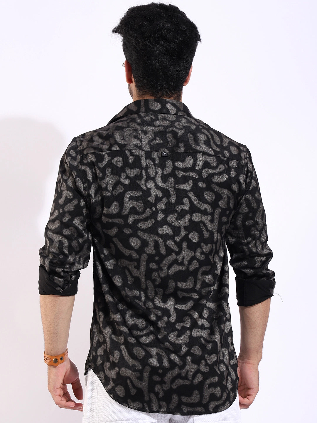 Wilderness Silver Black Animal Printed Shirt
