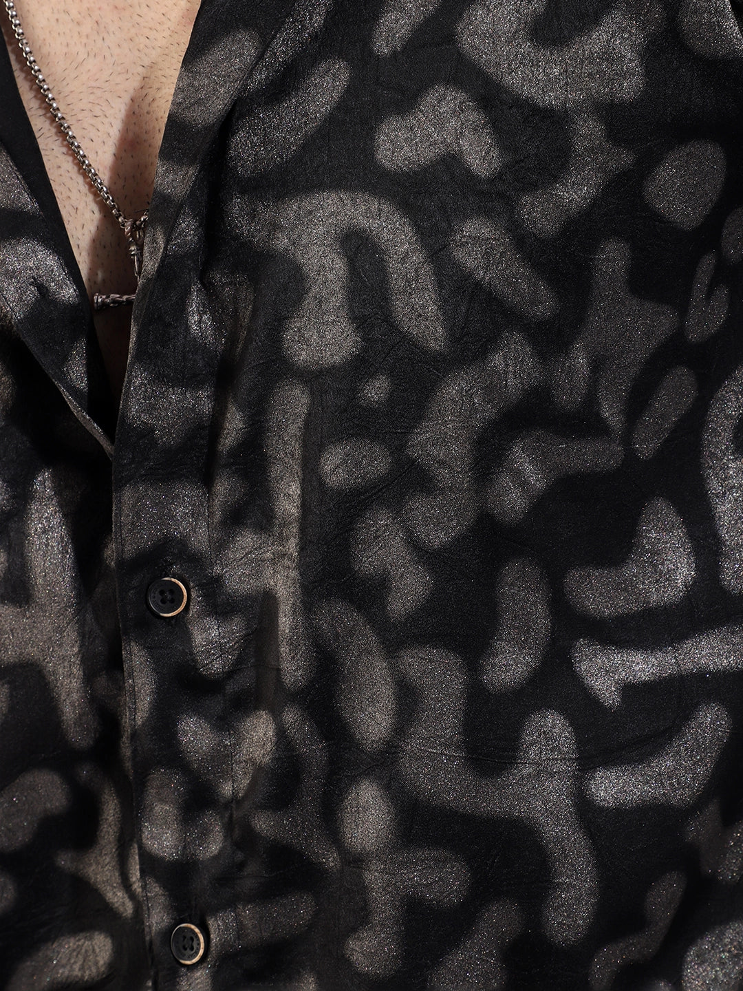Wilderness Silver Black Animal Printed Shirt