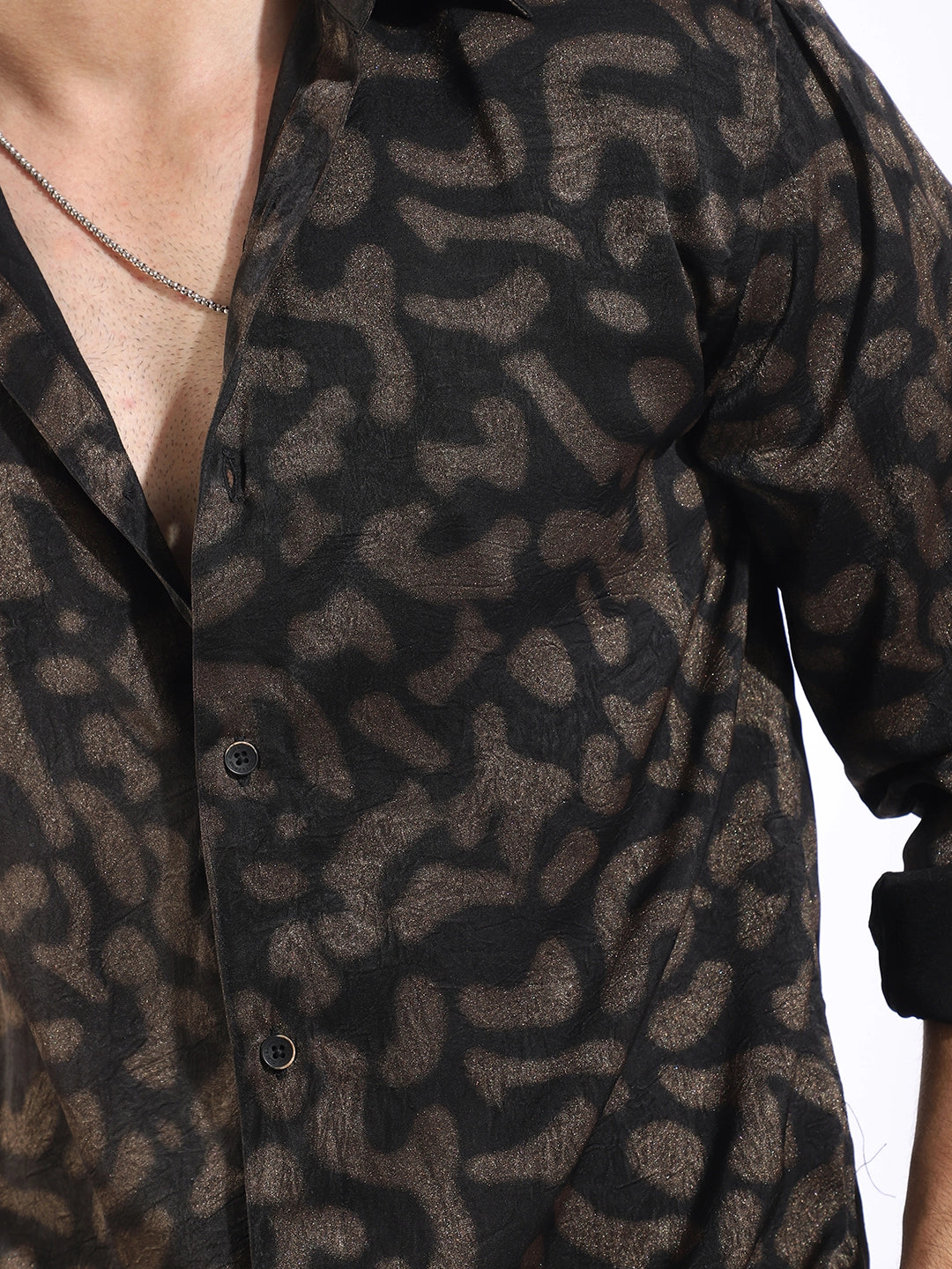 Wilderness Gold Black Animal Printed Shirt