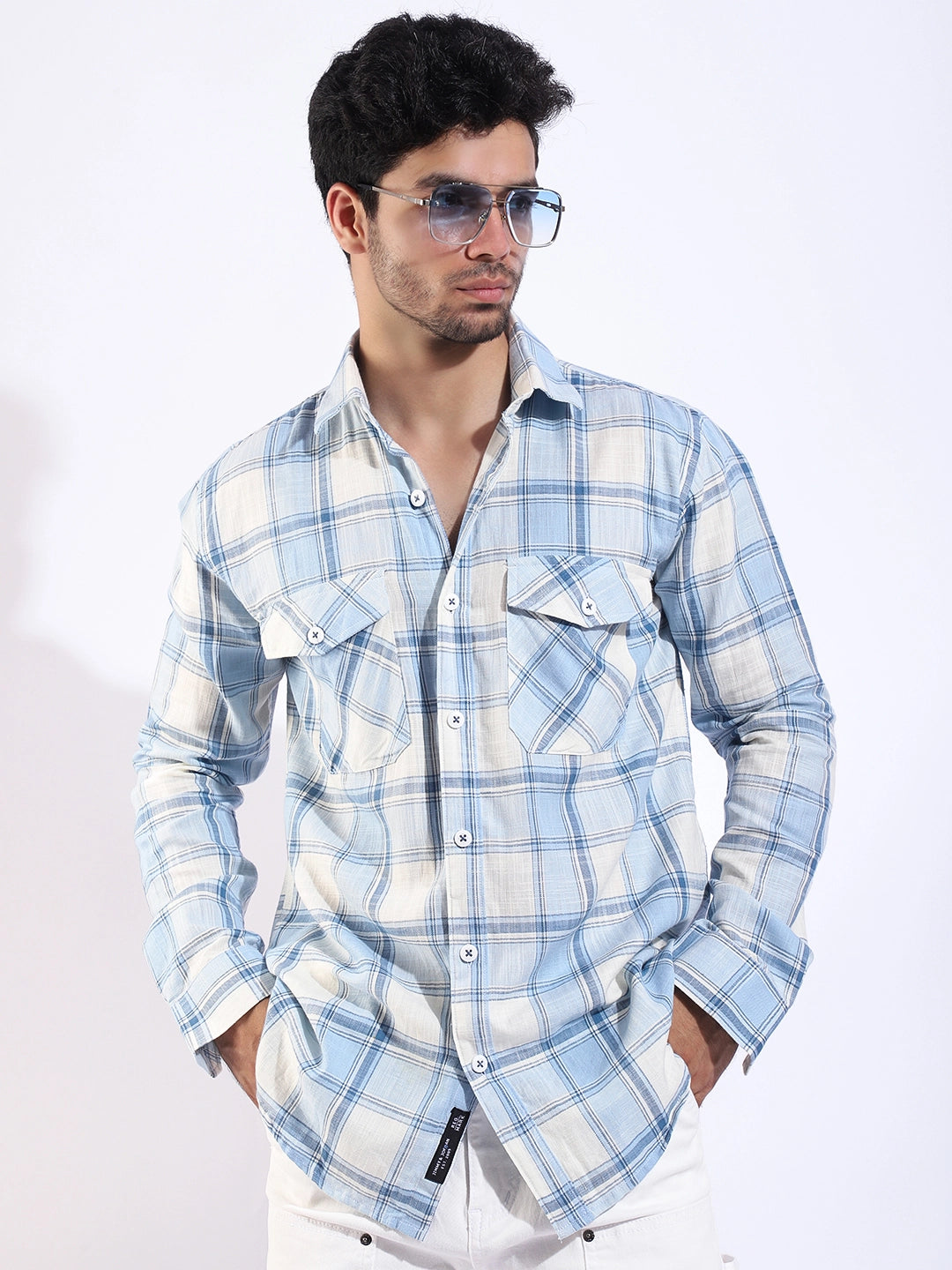 Pineflare Blue Check Full Sleeve Shirt