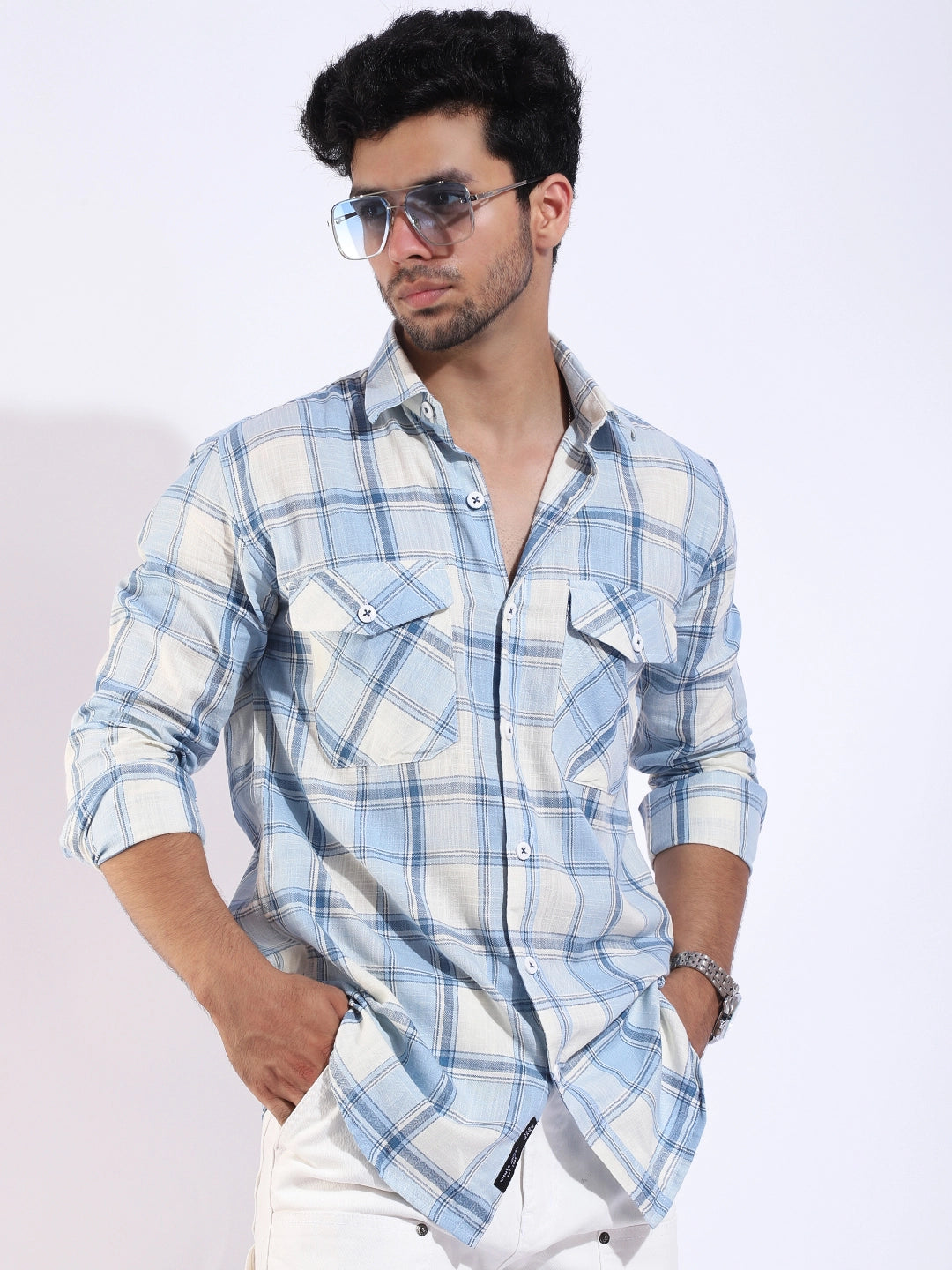 Pineflare Blue Check Full Sleeve Shirt