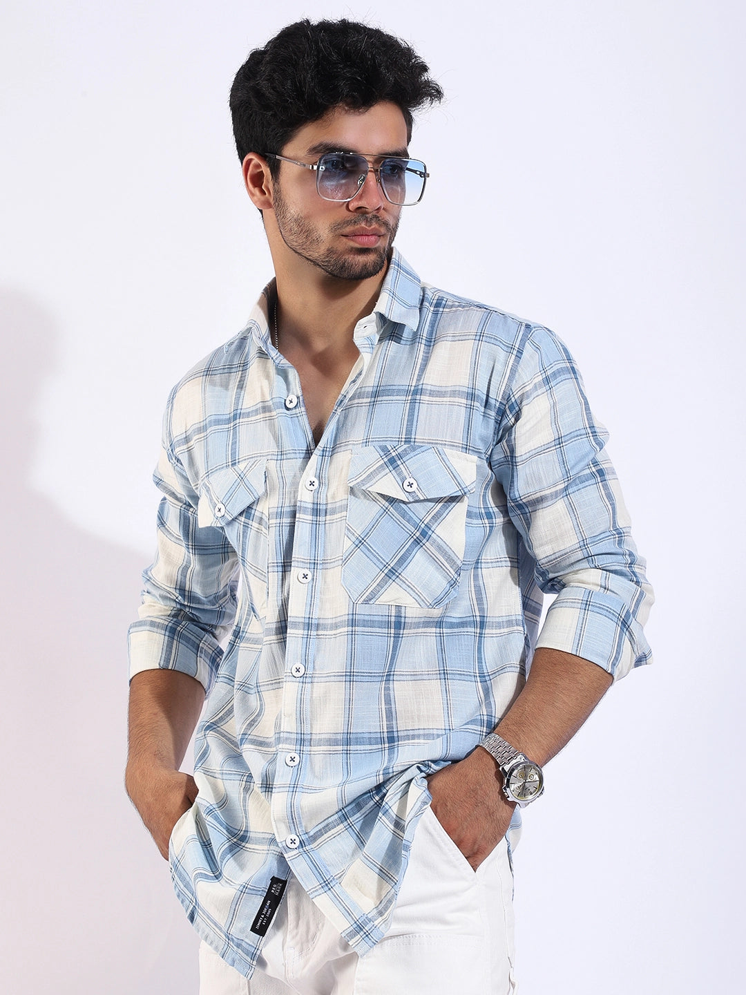 Pineflare Blue Check Full Sleeve Shirt