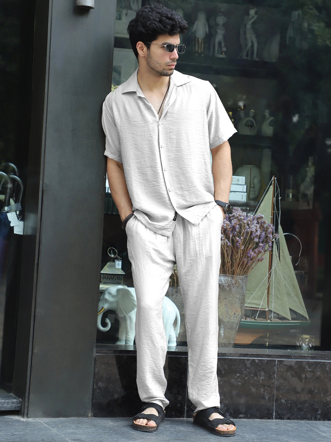 Linen Atlantica Light Grey Co-Ord Set