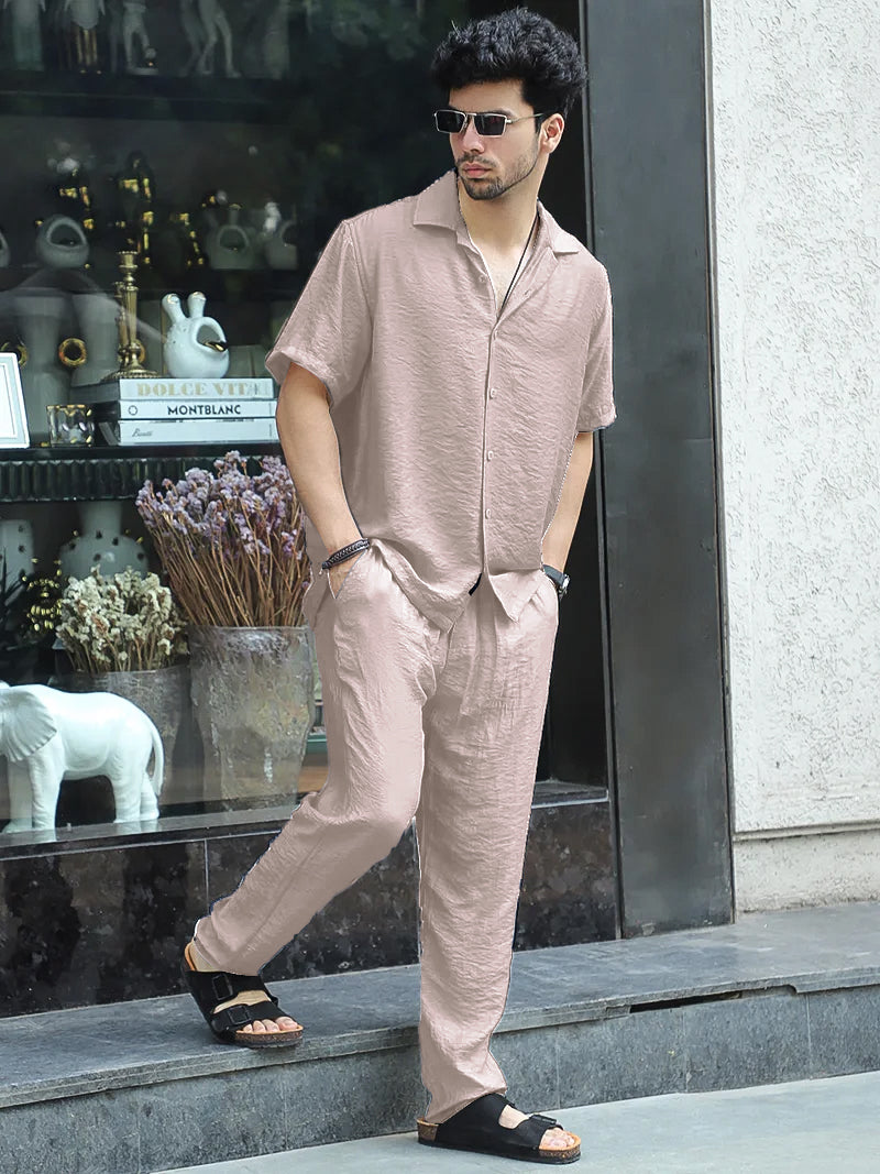 Linen Atlantica Light Pink Co-Ord Set