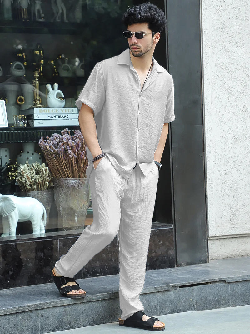 Linen Atlantica Light Grey Co-Ord Set