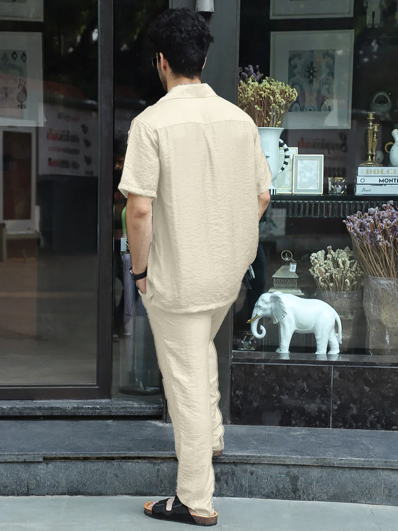 Linen Atlantica Light Beige Co-Ord Set