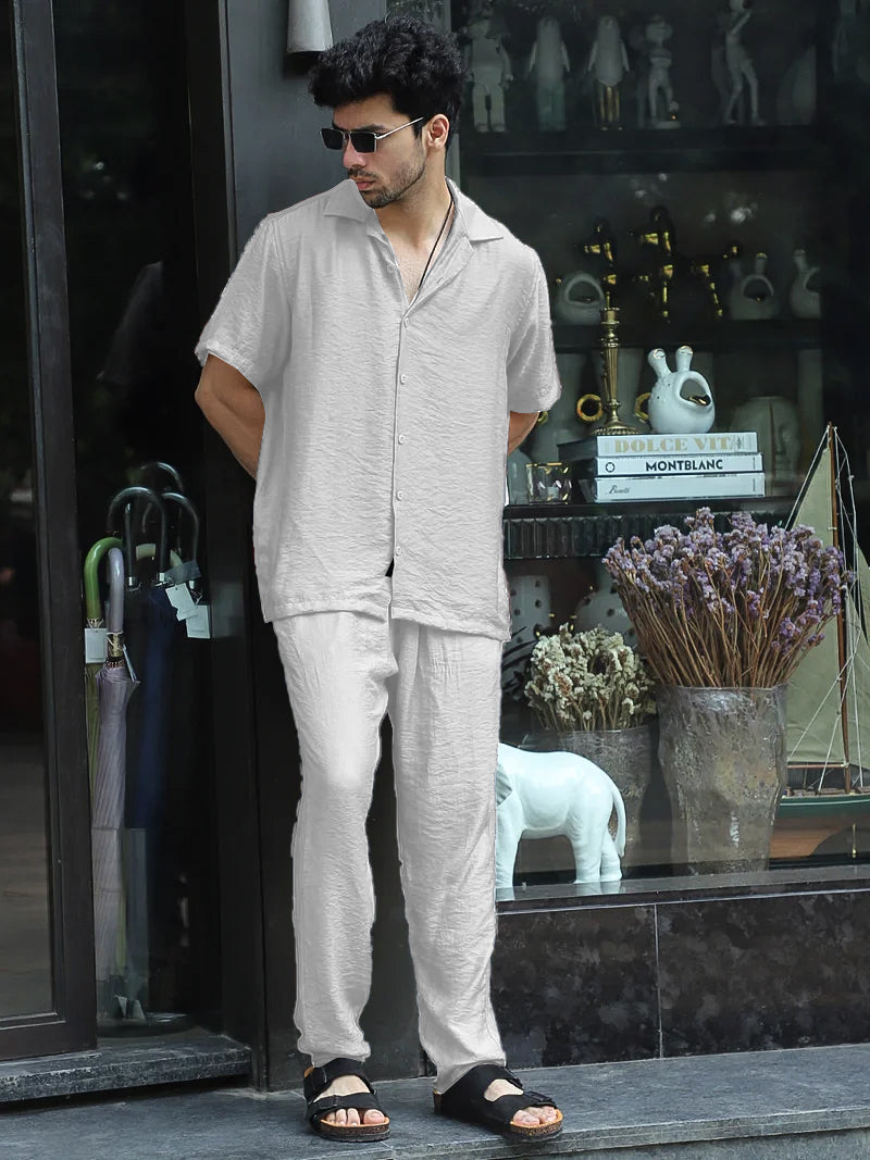 Linen Atlantica Light Grey Co-Ord Set