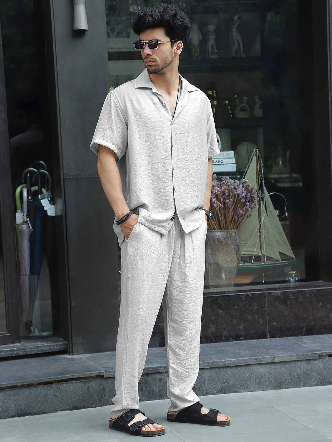 Linen Atlantica Light Grey Co-Ord Set