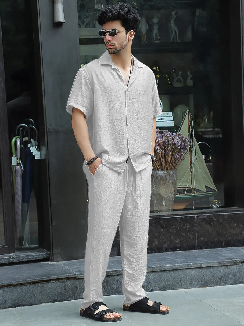 Linen Atlantica Light Grey Co-Ord Set