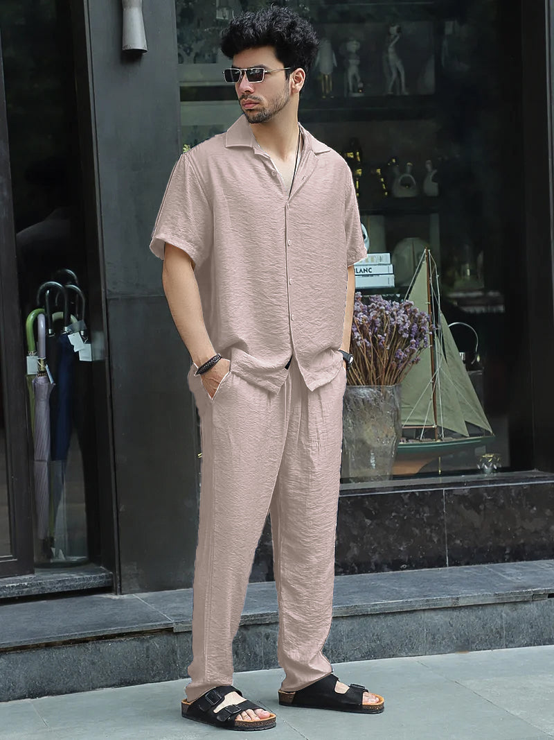 Linen Atlantica Light Pink Co-Ord Set
