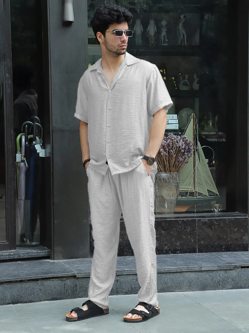 Linen Atlantica Light Grey Co-Ord Set