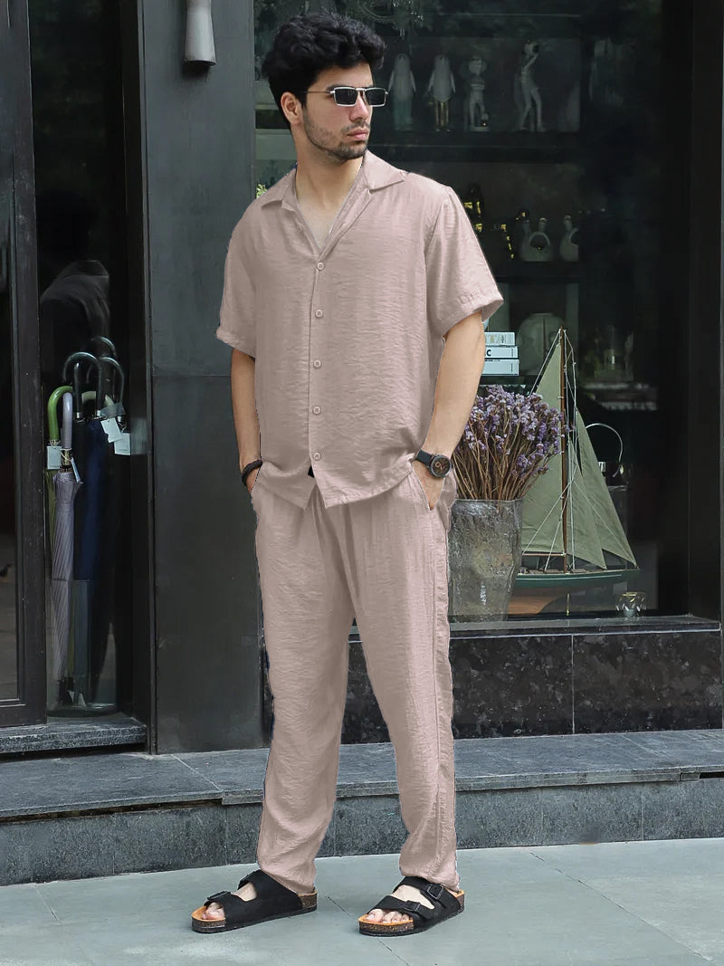 Linen Atlantica Light Pink Co-Ord Set