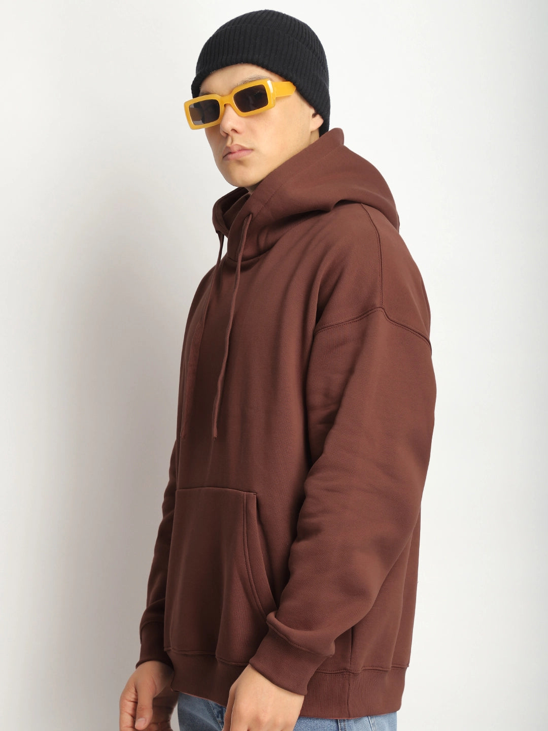 Men Brown Oversized Hoodie