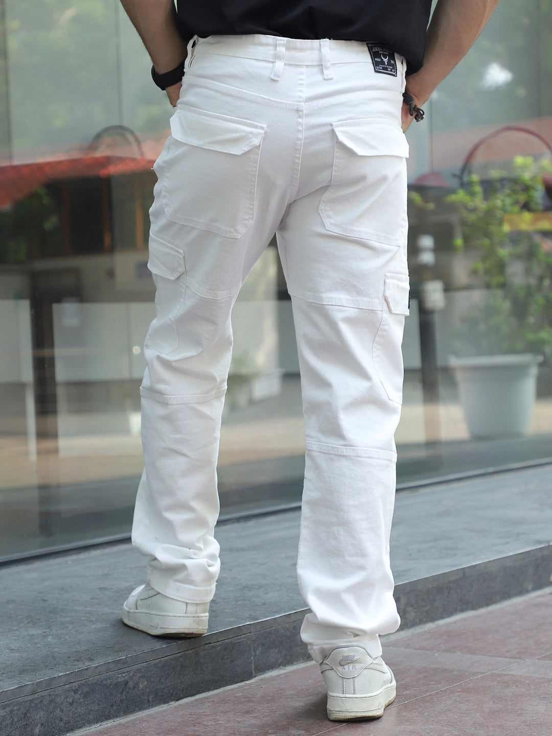 Terminator White Baggy Fit Denim Cargo