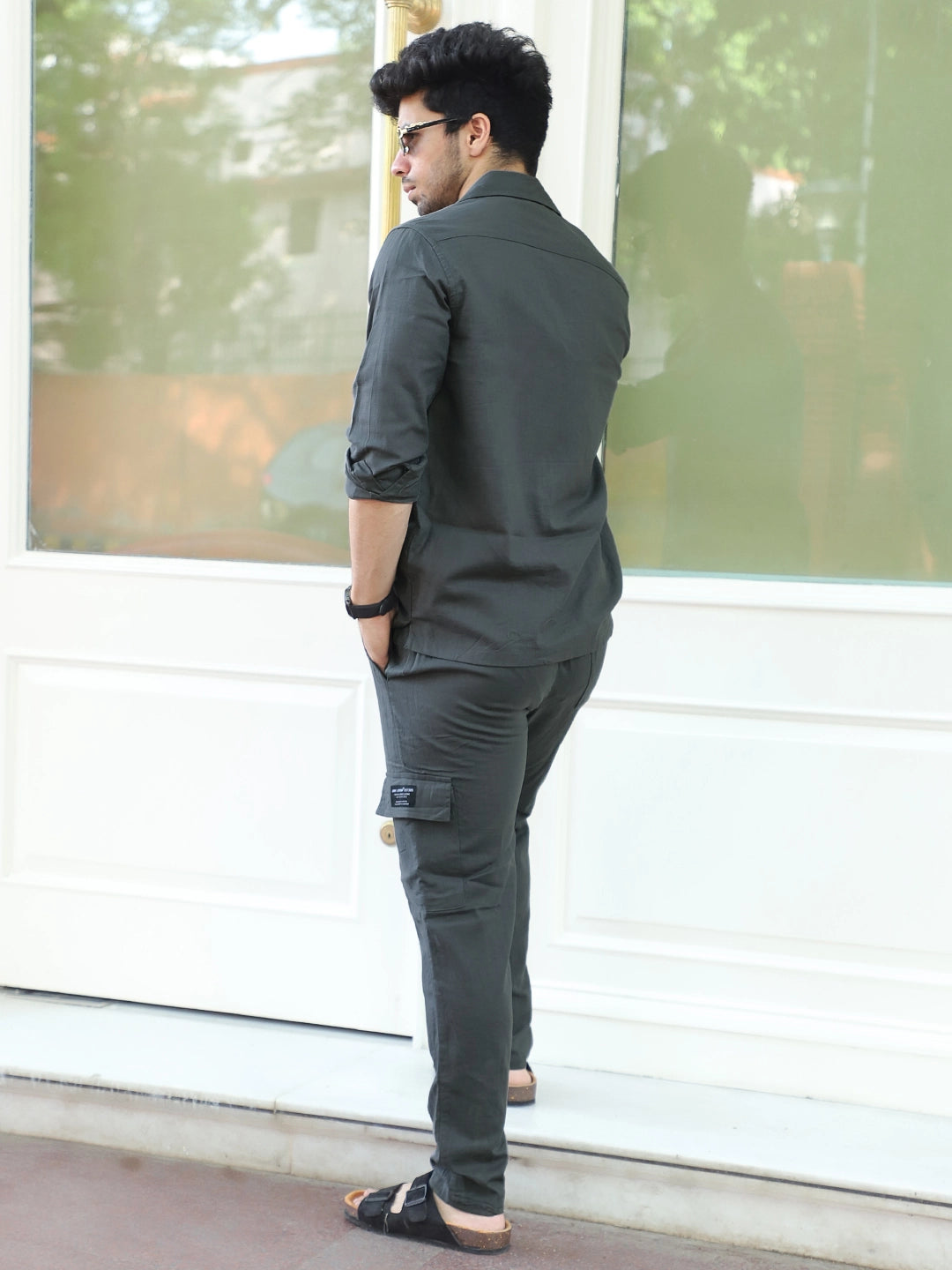 Linen Atlanta Charcoal Grey Cargo Co-Ord Set