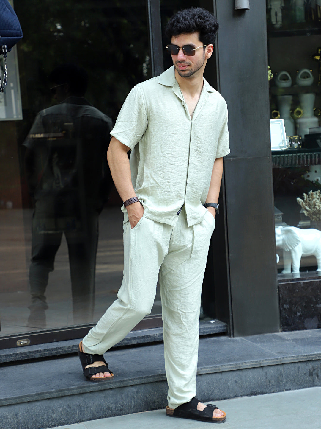 Linen Atlantica Mint Green Co-Ord Set