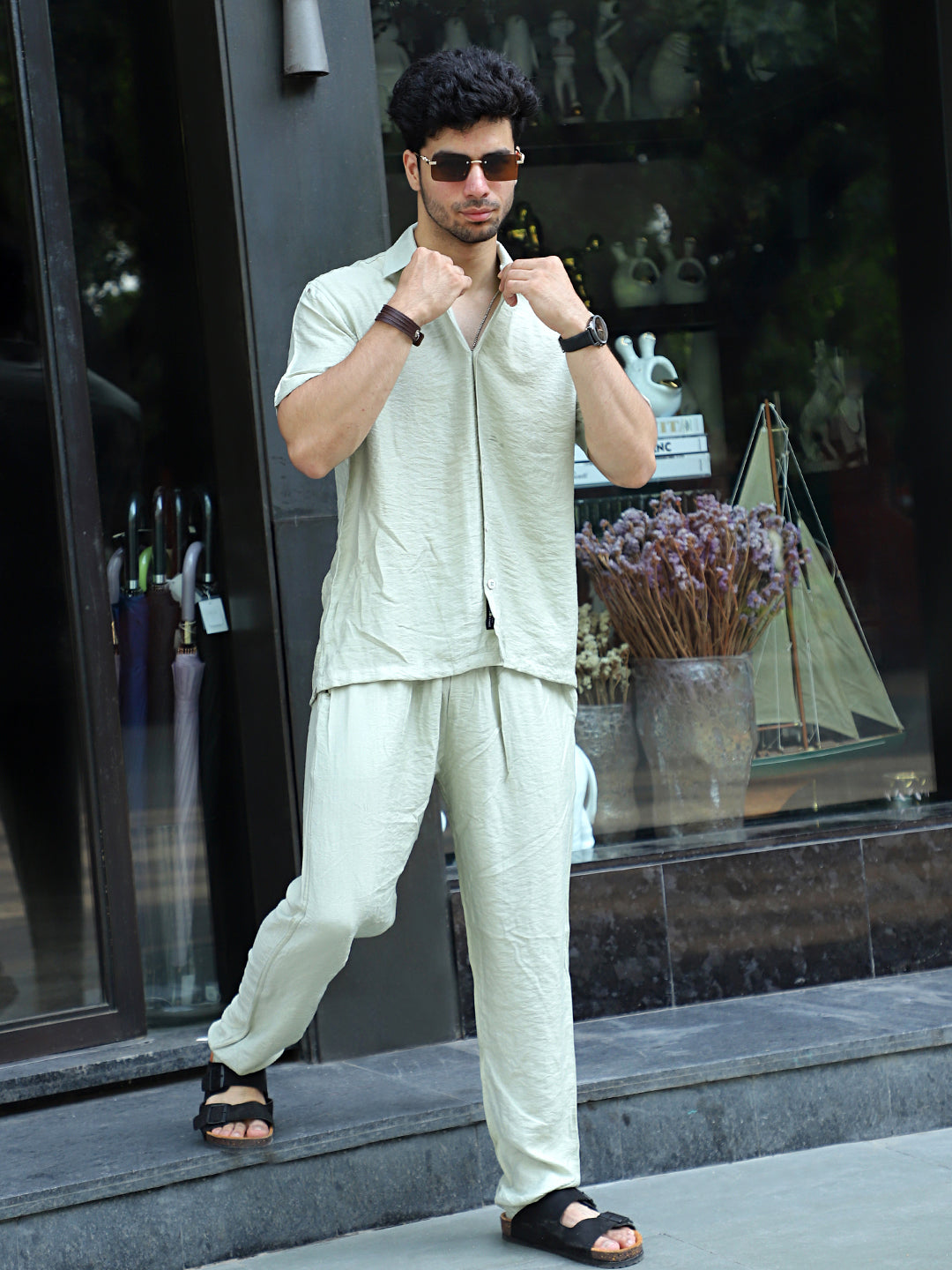 Linen Atlantica Mint Green Co-Ord Set