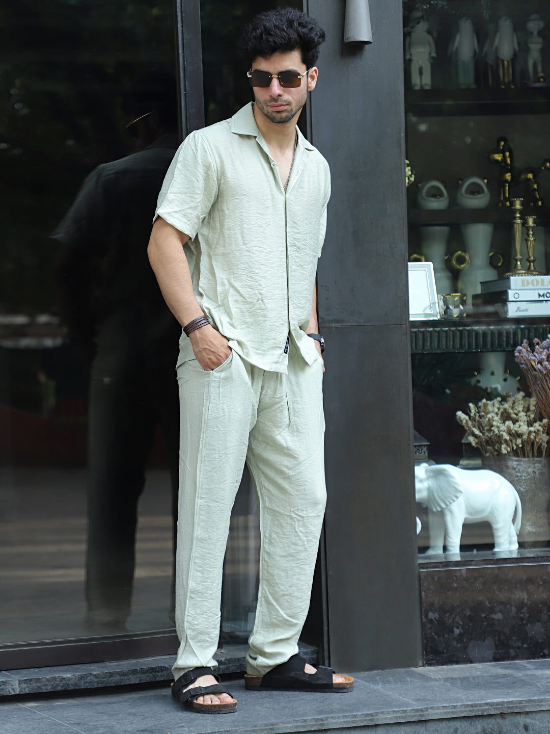 Linen Atlantica Mint Green Co-Ord Set