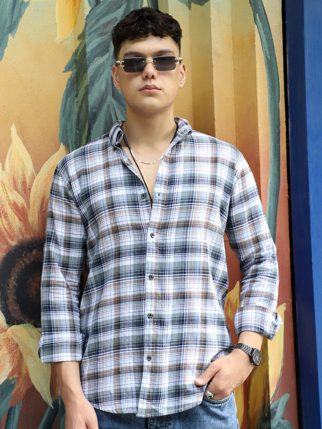 Osaka Grey Check Full Sleeve Shirt