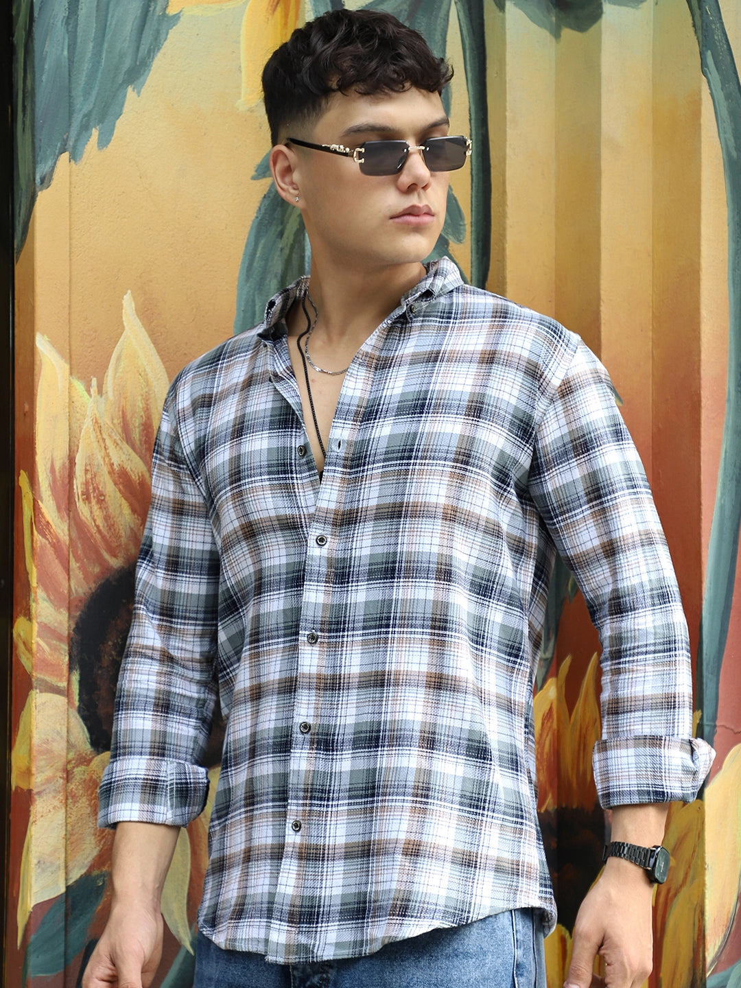 Osaka Grey Check Full Sleeve Shirt