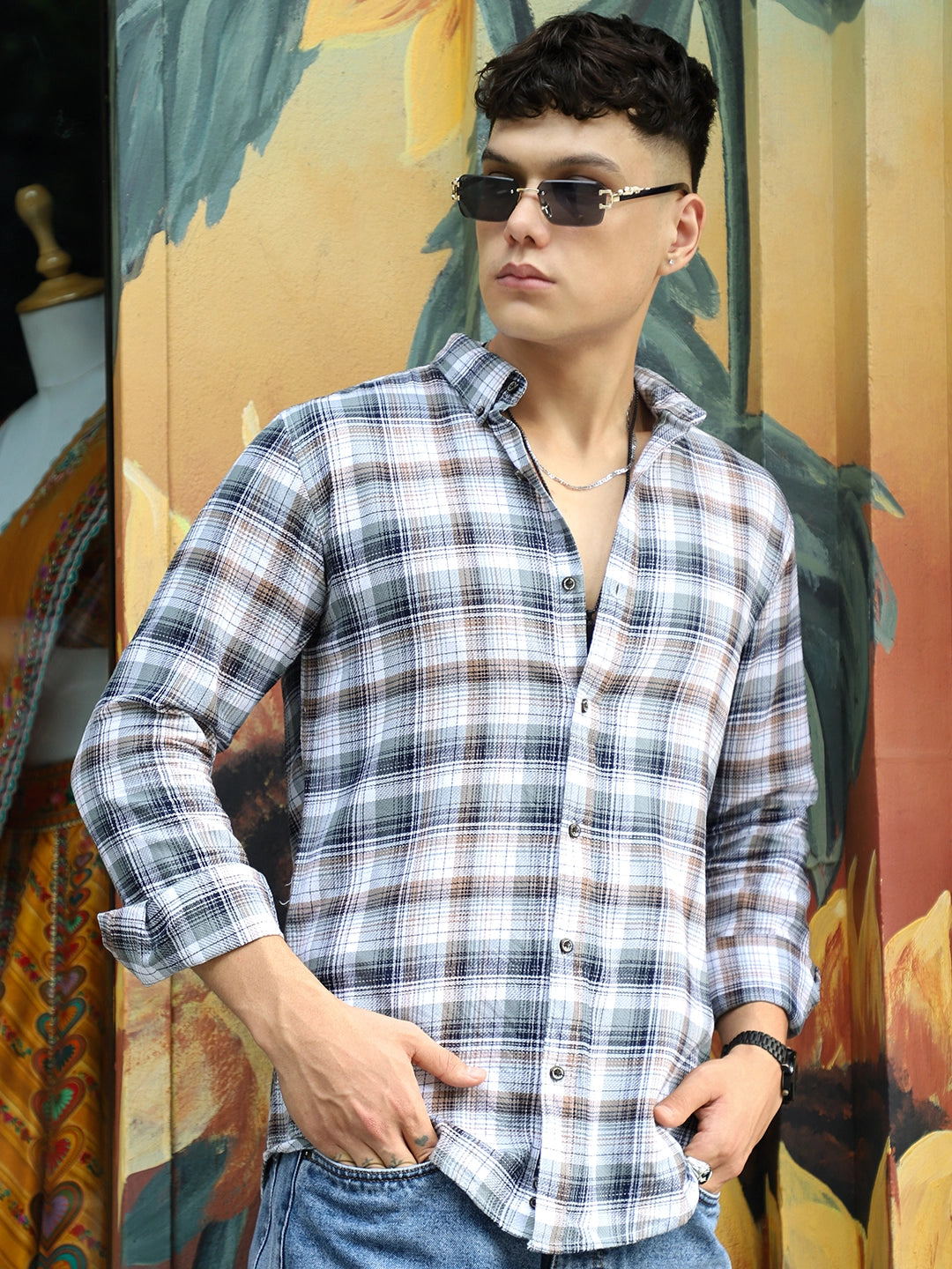 Osaka Grey Check Full Sleeve Shirt
