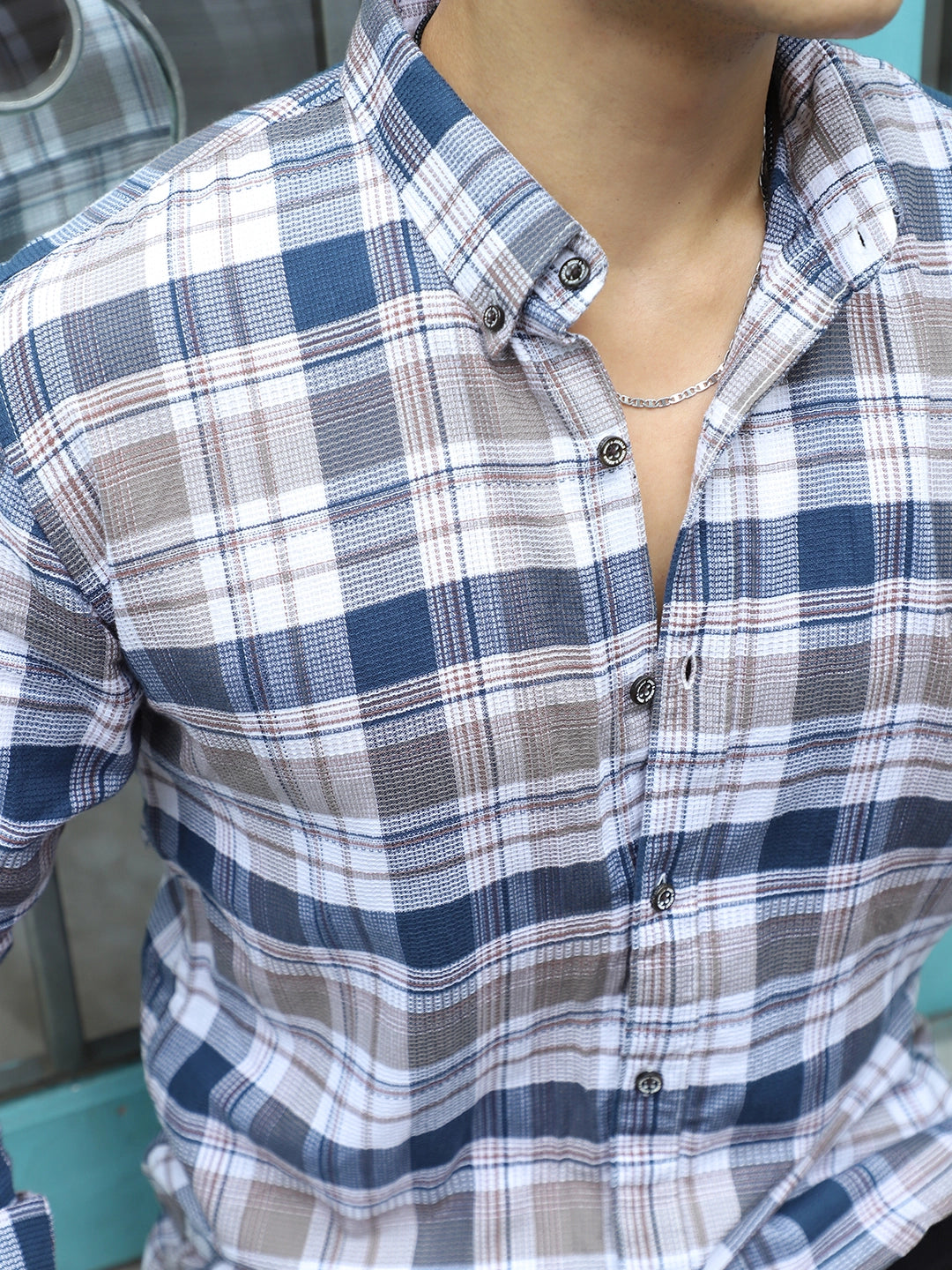 Osaka Blue Check Full Sleeve Shirt
