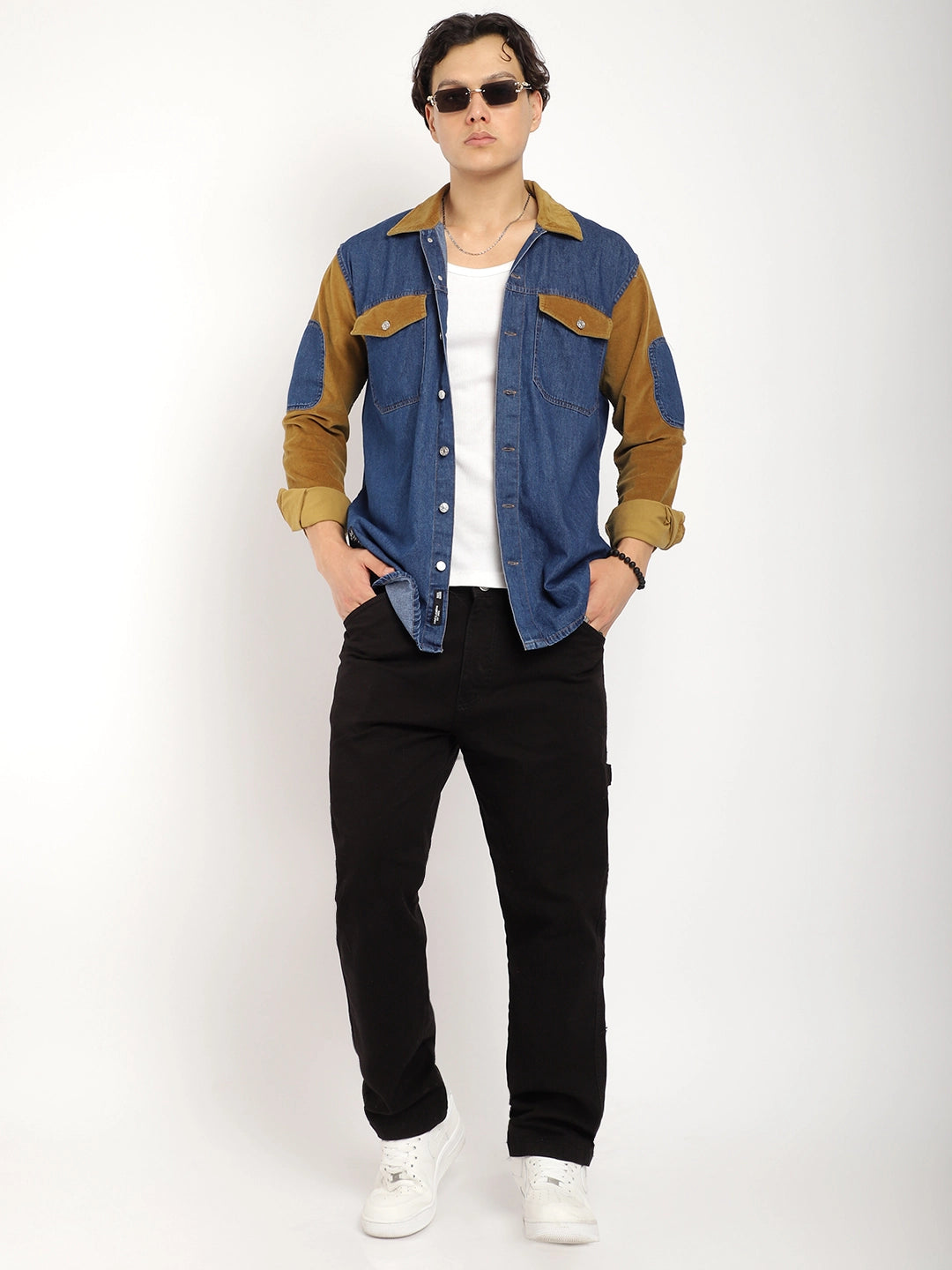 Luxe Fit Blue Washed Denim Shirt